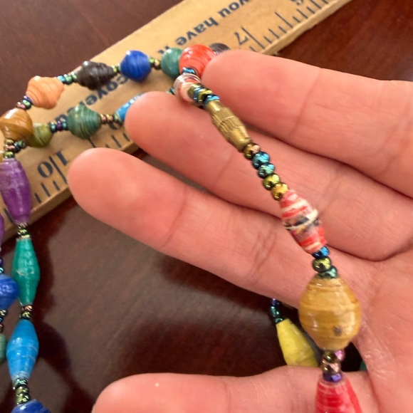 Vintage Super Long Multicolor Necklace - Picture 2 of 3